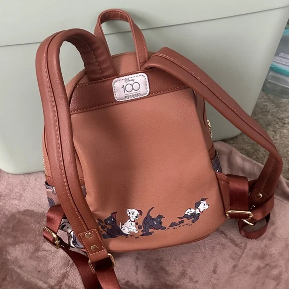 Loungefly Brown Backpack with 101 Dalmatians Design - Picture 2 of 4